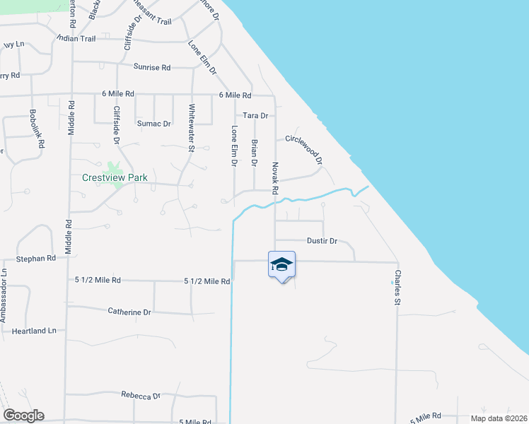 map of restaurants, bars, coffee shops, grocery stores, and more near 6604 Novak Road in Racine