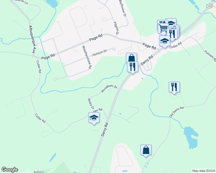 map of restaurants, bars, coffee shops, grocery stores, and more near 4 Woodburn Drive in Litchfield