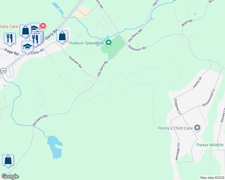 map of restaurants, bars, coffee shops, grocery stores, and more near 7 Senter Farm Road in Hudson