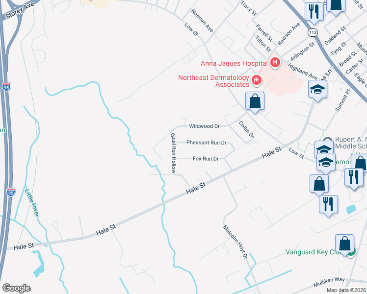 map of restaurants, bars, coffee shops, grocery stores, and more near 16 Fox Run Drive in Newburyport