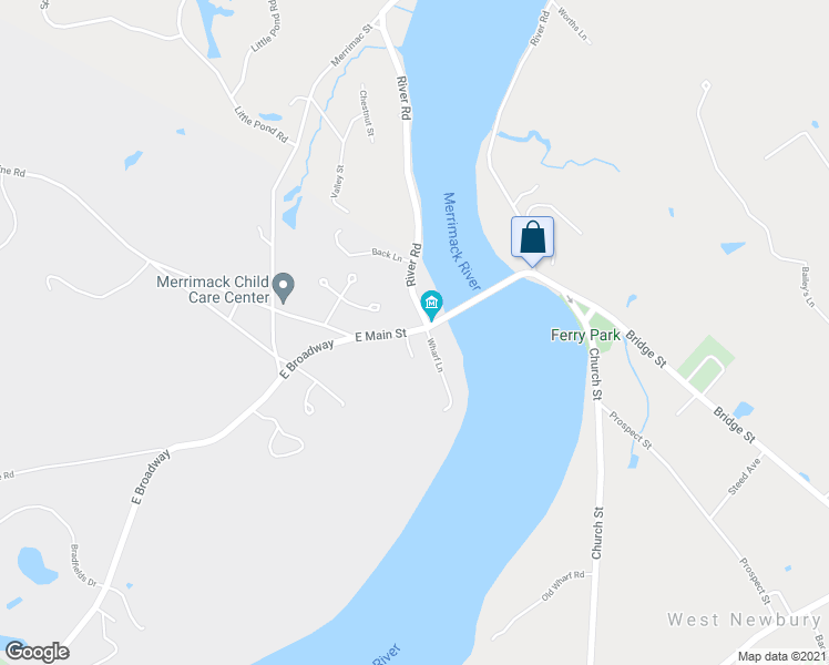map of restaurants, bars, coffee shops, grocery stores, and more near 37 East Main Street in Haverhill