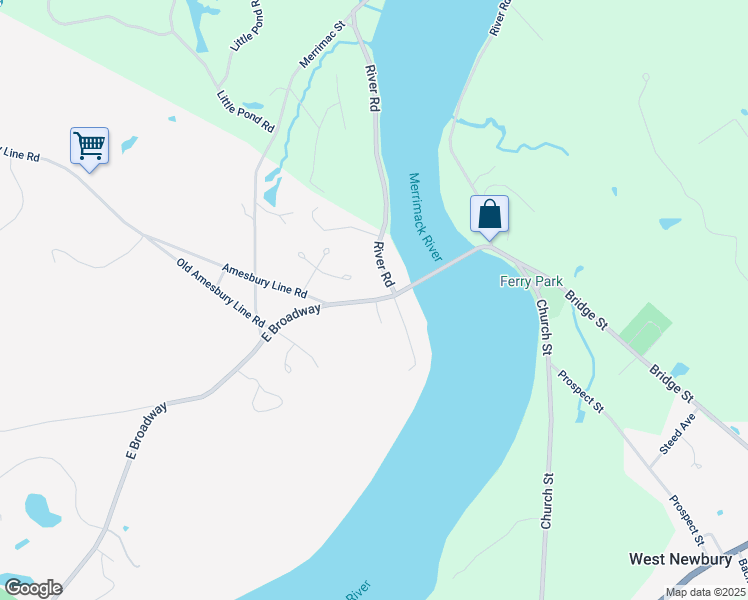 map of restaurants, bars, coffee shops, grocery stores, and more near 40 East Main Street in Haverhill