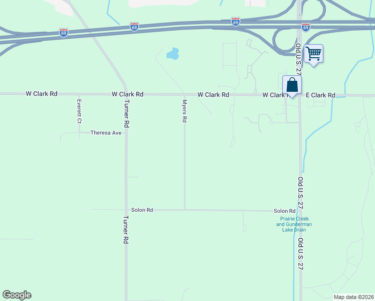 map of restaurants, bars, coffee shops, grocery stores, and more near 14211 Myers Road in DeWitt