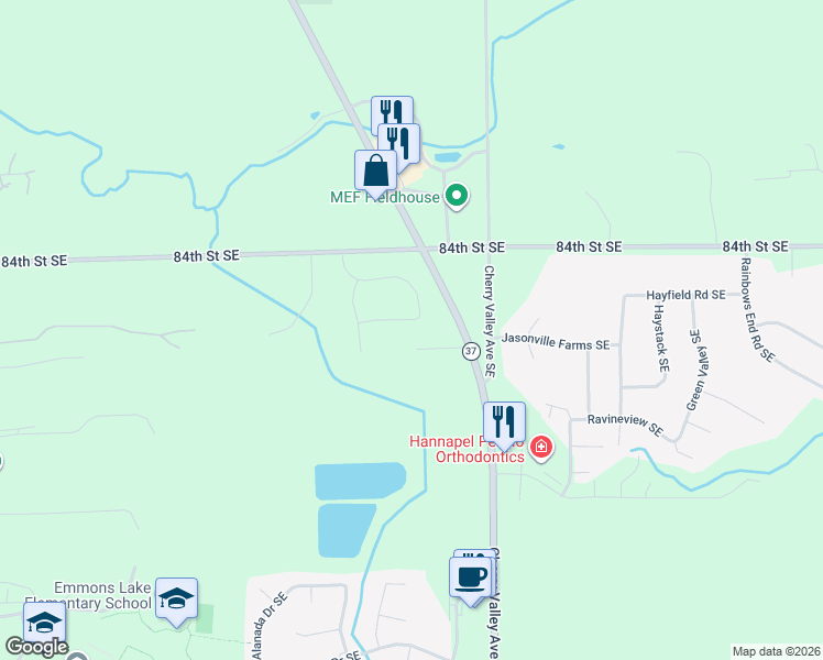 map of restaurants, bars, coffee shops, grocery stores, and more near 6230 Red Haven Point Southeast in Caledonia