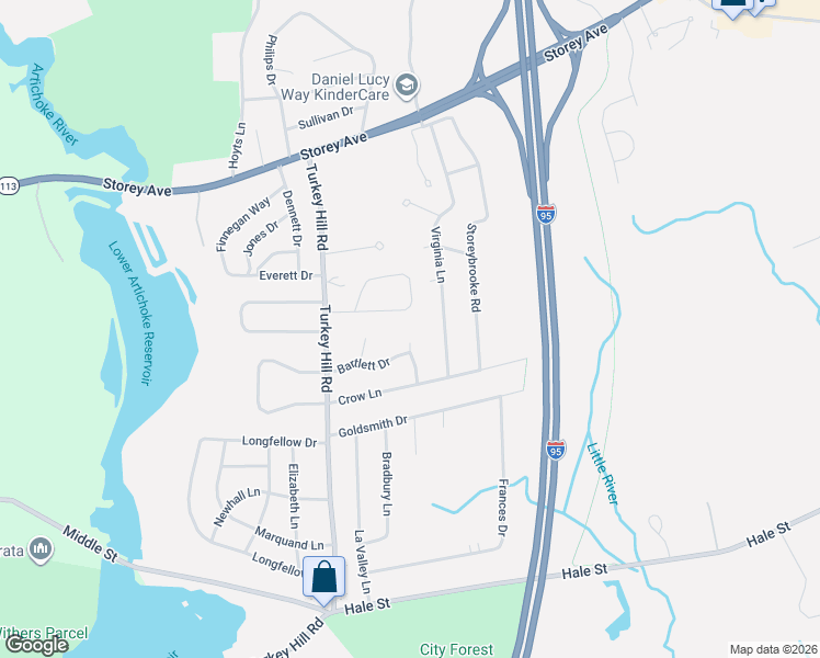 map of restaurants, bars, coffee shops, grocery stores, and more near 5 Knights Lane in Newburyport