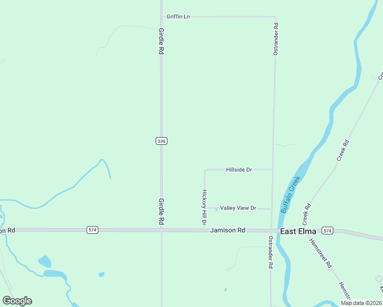 map of restaurants, bars, coffee shops, grocery stores, and more near 150 Hickory Hill Drive in Erie County