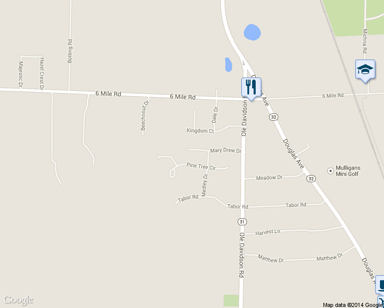 map of restaurants, bars, coffee shops, grocery stores, and more near 5061 Mary Drew Drive in Racine