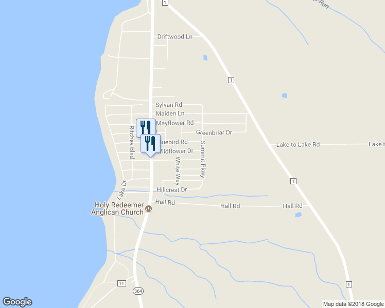 map of restaurants, bars, coffee shops, grocery stores, and more near 4536 Blossom Road in Canandaigua