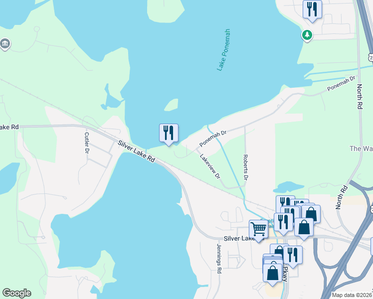 map of restaurants, bars, coffee shops, grocery stores, and more near 3440 Ponemah Drive in Fenton