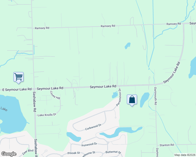 map of restaurants, bars, coffee shops, grocery stores, and more near 4517 Seymour Lake Road in Brandon Township