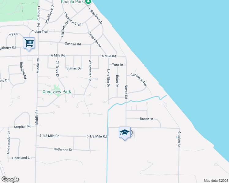 map of restaurants, bars, coffee shops, grocery stores, and more near 6715 Lone Elm Drive in Racine