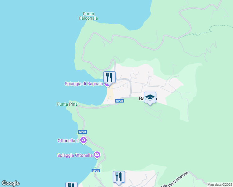 map of restaurants, bars, coffee shops, grocery stores, and more near 181 SP28 in Bagnaia