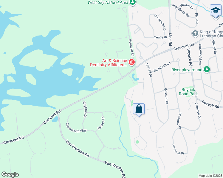 map of restaurants, bars, coffee shops, grocery stores, and more near 1648 Crescent Road in Saratoga County