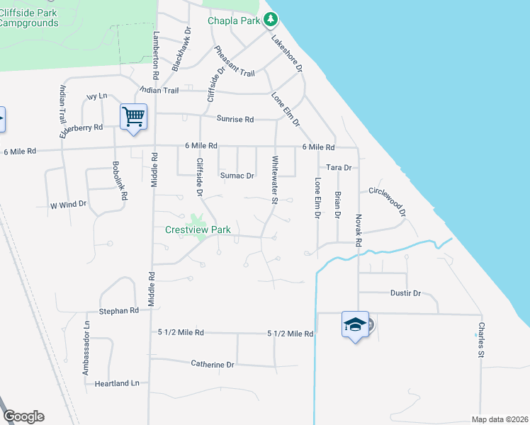 map of restaurants, bars, coffee shops, grocery stores, and more near 2550 Iris Court in Racine