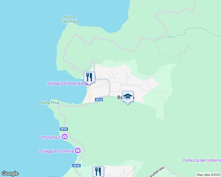 map of restaurants, bars, coffee shops, grocery stores, and more near 181 SP28 in Bagnaia