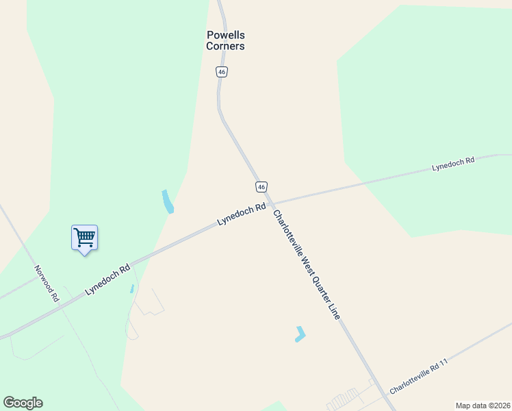 map of restaurants, bars, coffee shops, grocery stores, and more near 2237 Regional Road 46 in Norfolk County