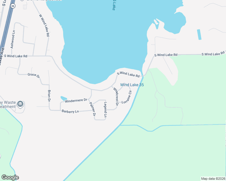 map of restaurants, bars, coffee shops, grocery stores, and more near 6738 Wind Crest Drive in Wind Lake