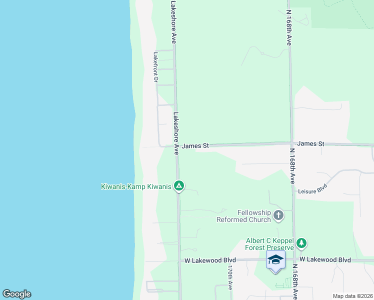 map of restaurants, bars, coffee shops, grocery stores, and more near 17164 James Street in Holland