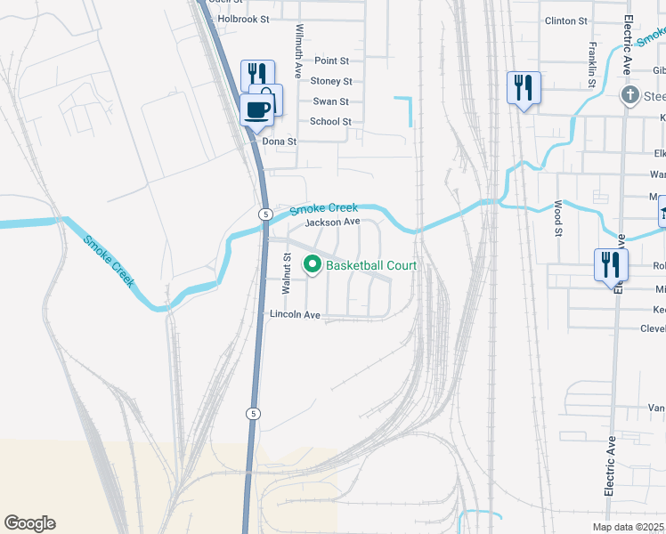 map of restaurants, bars, coffee shops, grocery stores, and more near 105 Madison Avenue in Lackawanna