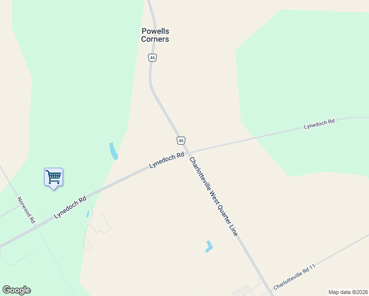 map of restaurants, bars, coffee shops, grocery stores, and more near 2237 Regional Road 46 in Norfolk County