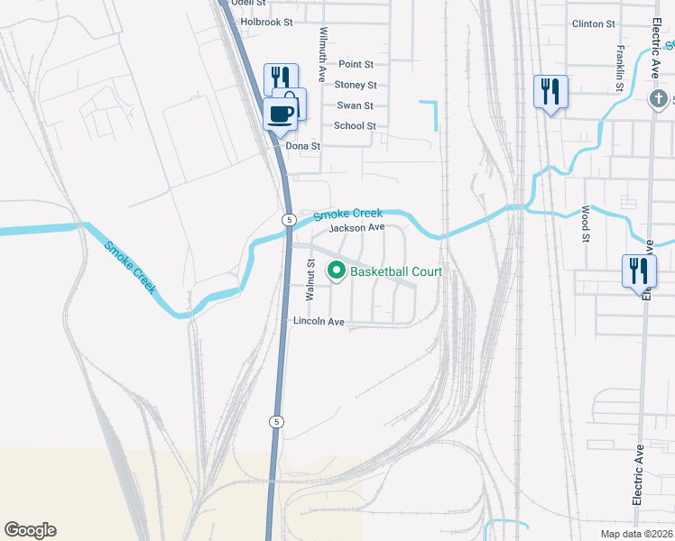 map of restaurants, bars, coffee shops, grocery stores, and more near 56 Beech Street in Lackawanna