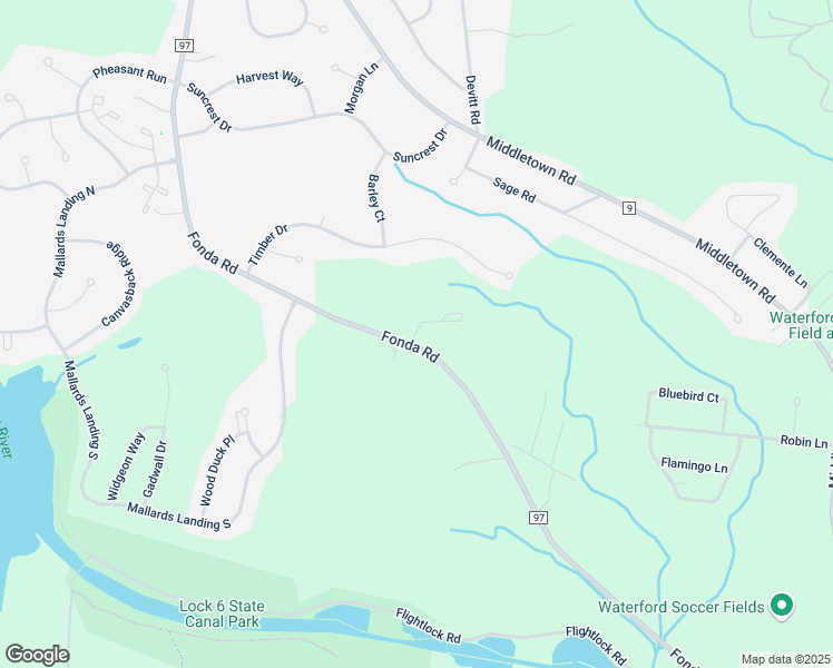 map of restaurants, bars, coffee shops, grocery stores, and more near 131 Fonda Road in Waterford