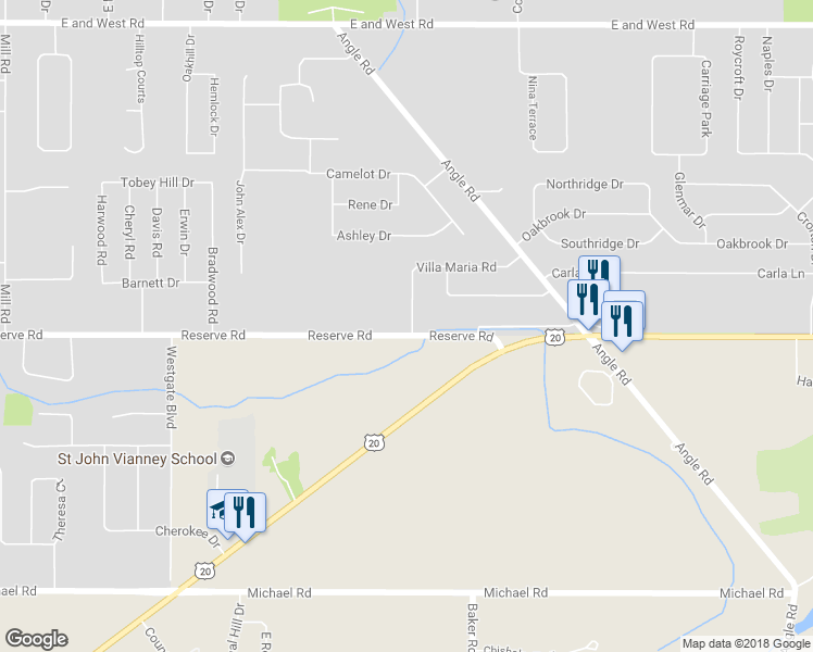 map of restaurants, bars, coffee shops, grocery stores, and more near 4 Villa Maria Road in Buffalo