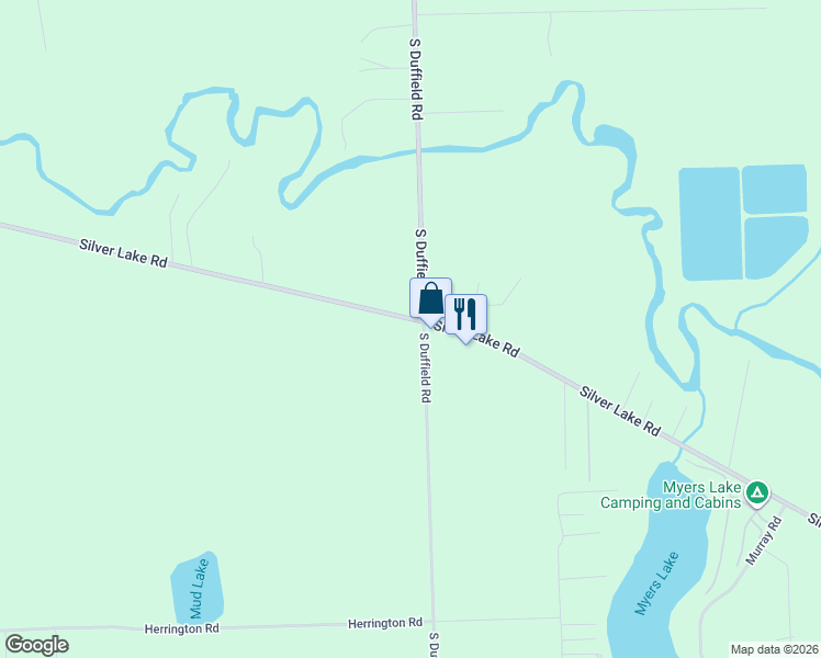 map of restaurants, bars, coffee shops, grocery stores, and more near 11339 Silver Lake Road in Byron