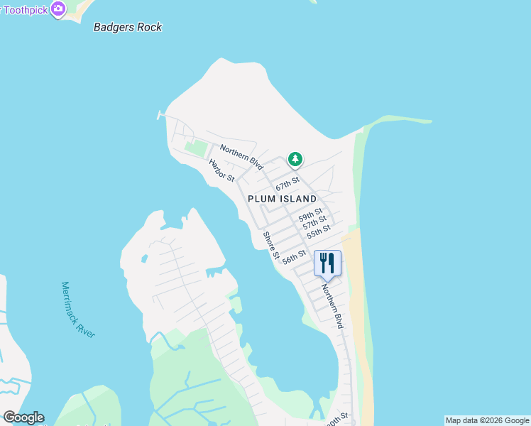 map of restaurants, bars, coffee shops, grocery stores, and more near 5 Basin Street in Newburyport