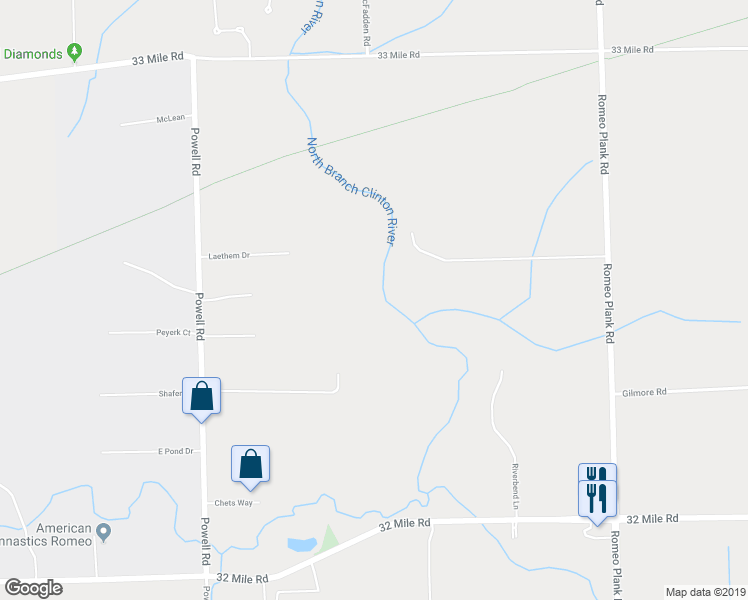 map of restaurants, bars, coffee shops, grocery stores, and more near 69700 Riverbend Lane in Armada
