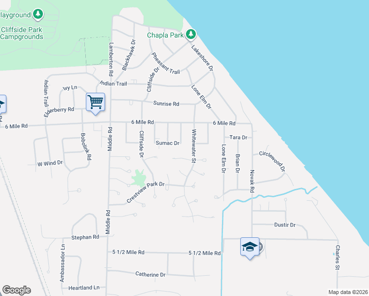 map of restaurants, bars, coffee shops, grocery stores, and more near 2550 Iris Court in Racine