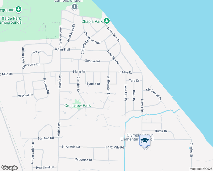 map of restaurants, bars, coffee shops, grocery stores, and more near 6850 Whitewater Street in Racine