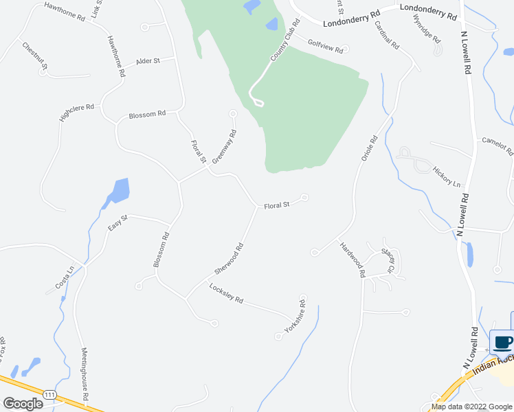 map of restaurants, bars, coffee shops, grocery stores, and more near 11 Floral Street in Windham