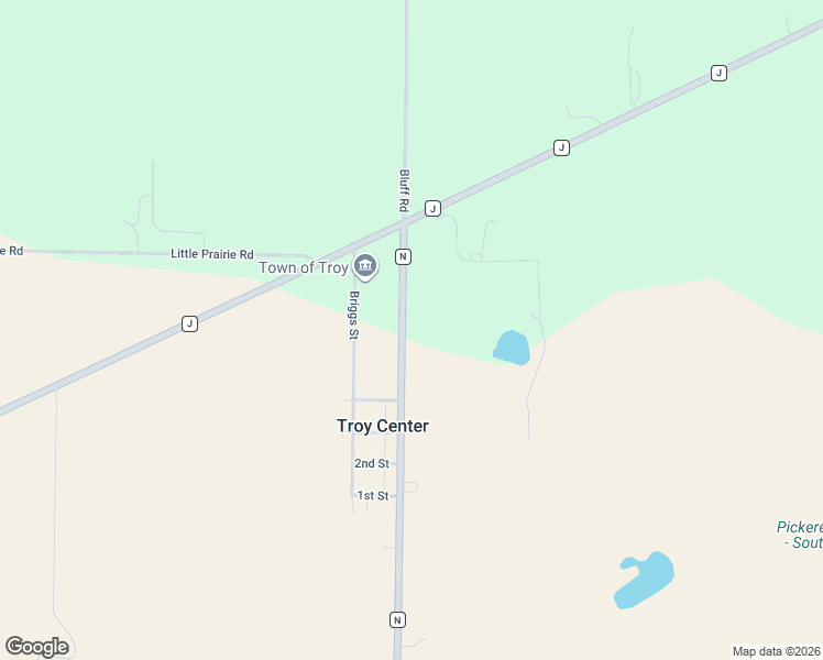 map of restaurants, bars, coffee shops, grocery stores, and more near 8851 County Highway N in East Troy