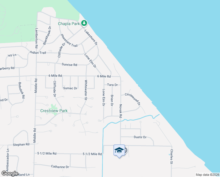 map of restaurants, bars, coffee shops, grocery stores, and more near 2318 Tara Drive in Racine