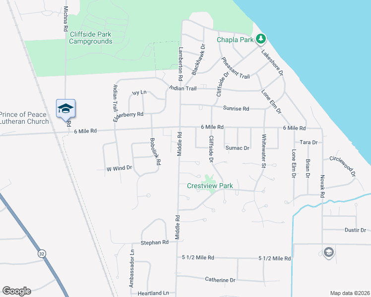 map of restaurants, bars, coffee shops, grocery stores, and more near 6918 Beech Road in Racine
