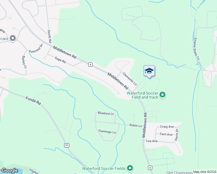 map of restaurants, bars, coffee shops, grocery stores, and more near 49 Sage Road in Waterford