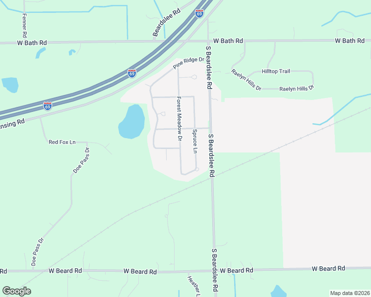 map of restaurants, bars, coffee shops, grocery stores, and more near 12516 Forest Meadow Drive in Perry