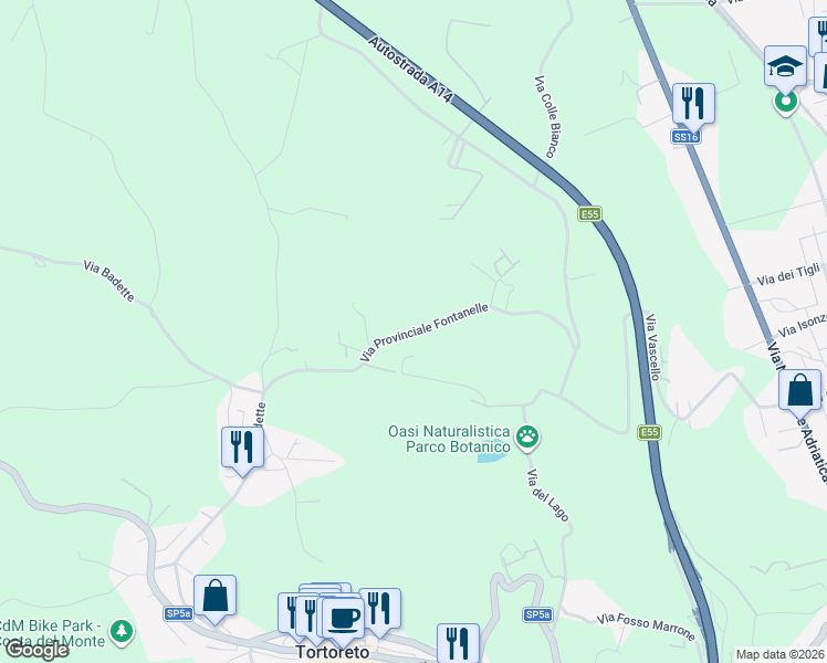 map of restaurants, bars, coffee shops, grocery stores, and more near 39 Contrada Fontanelle in Provincia di Teramo