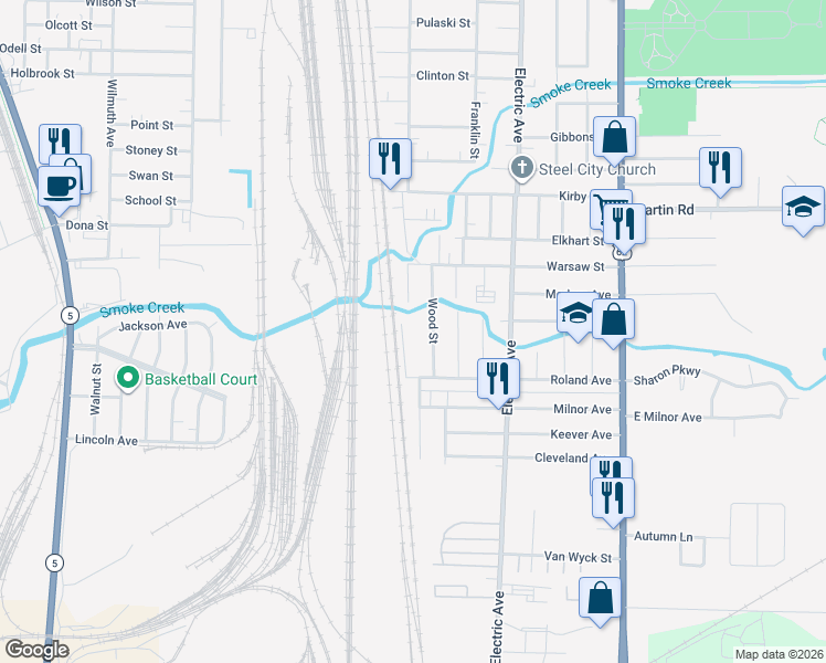 map of restaurants, bars, coffee shops, grocery stores, and more near 10 Front Street in Buffalo