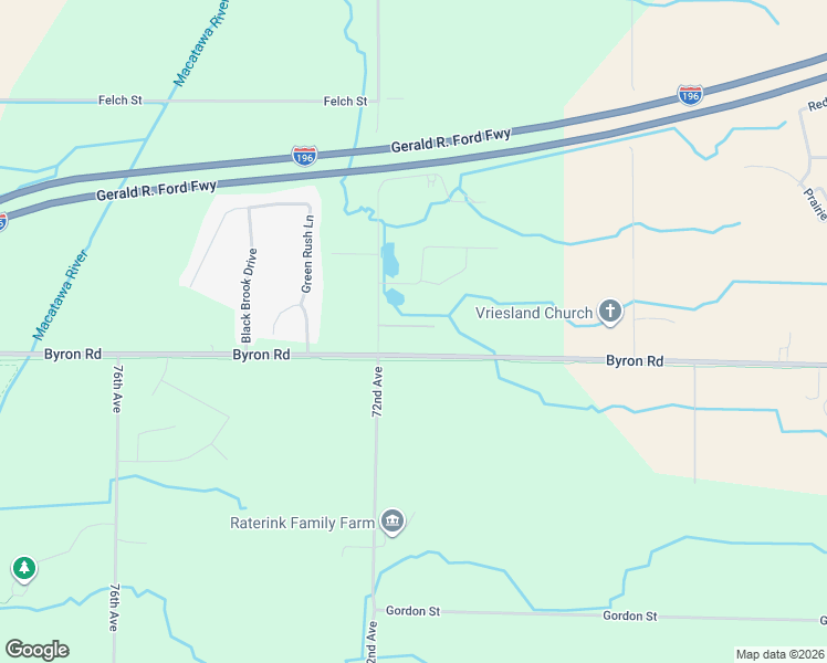 map of restaurants, bars, coffee shops, grocery stores, and more near 2429 72nd Avenue in Zeeland