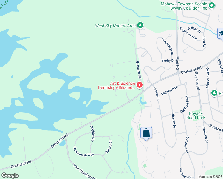 map of restaurants, bars, coffee shops, grocery stores, and more near 7 Durham Way in Saratoga County