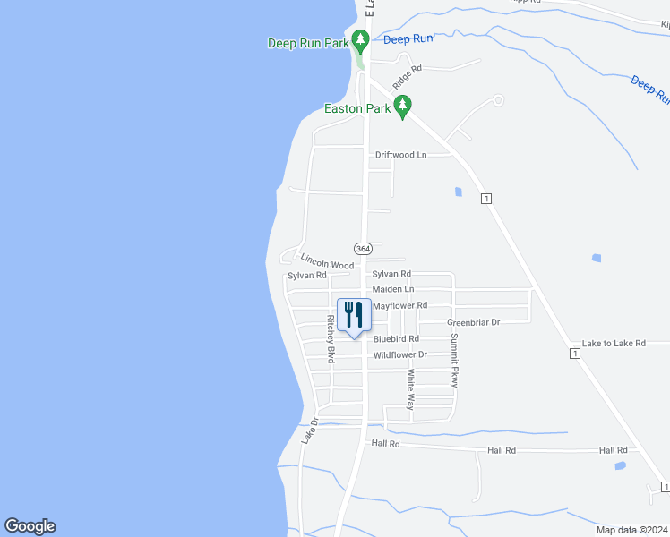 map of restaurants, bars, coffee shops, grocery stores, and more near 4630 Sylvan Road in Canandaigua