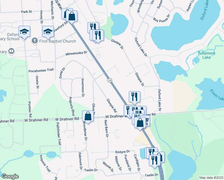 map of restaurants, bars, coffee shops, grocery stores, and more near 834 South Lapeer Road in Oakland County