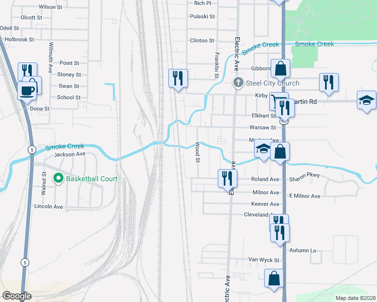 map of restaurants, bars, coffee shops, grocery stores, and more near 10 Front Street in Buffalo