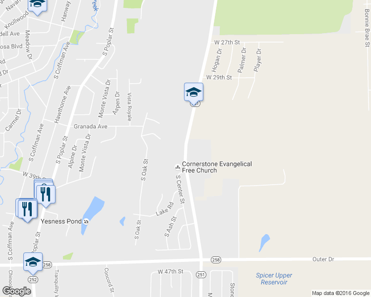 map of restaurants, bars, coffee shops, grocery stores, and more near 3099 Casper Mountain Road in Casper
