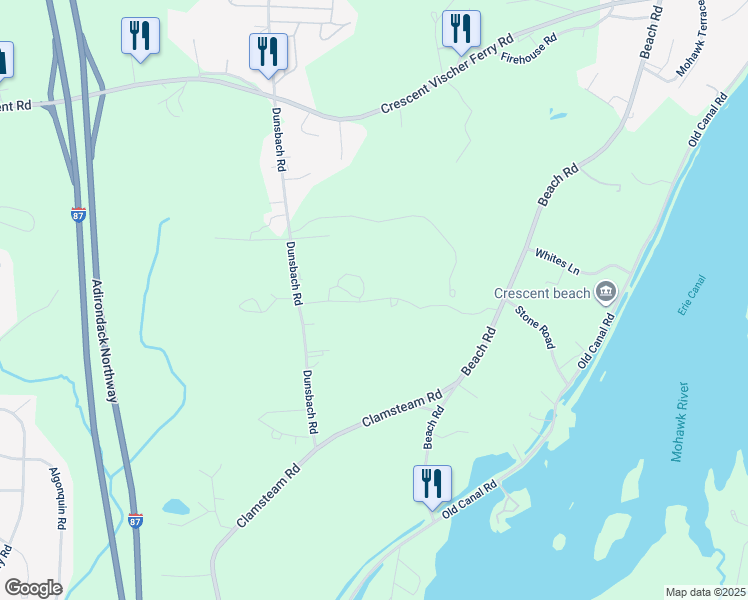 map of restaurants, bars, coffee shops, grocery stores, and more near 702 Forest Lane in Saratoga County