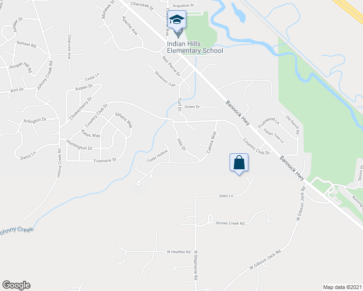 map of restaurants, bars, coffee shops, grocery stores, and more near 5854 Hilo Drive in Pocatello