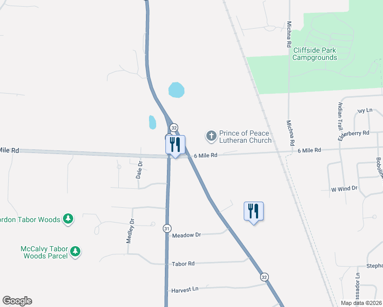 map of restaurants, bars, coffee shops, grocery stores, and more near 6926-6998 Douglas Ave in Racine