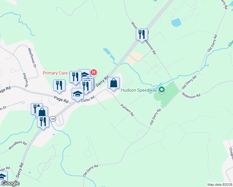 map of restaurants, bars, coffee shops, grocery stores, and more near 19 Putnam Road in Hudson